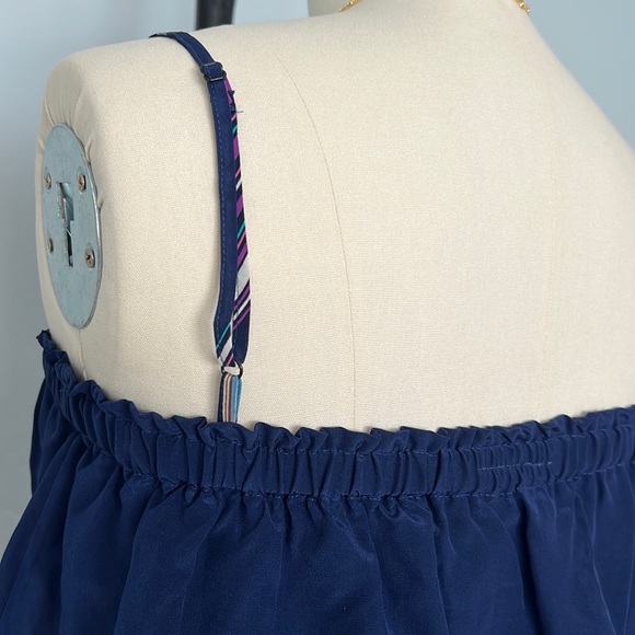 YUMI KIM Ruffle Boarder Print Hem Silk Dress - Size Large - Picture 8 of 15